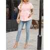 image:imageMakeMeChic Womens Maternity Nursing Work Blouse Pregnancy Ruffle Tops  Maternity Dressy Blouse Wrap Button Down BeltedLight Pink