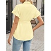 image:imageMakeMeChic Womens Maternity Nursing Work Blouse Pregnancy Ruffle Tops  Maternity Dressy Blouse Wrap Button Down BeltedLight Yellow