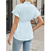 image:imageMakeMeChic Womens Maternity Nursing Work Blouse Pregnancy Ruffle Tops  Maternity Dressy Blouse Wrap Button Down BeltedMint Green