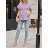 image:imageMakeMeChic Womens Maternity Nursing Work Blouse Pregnancy Ruffle Tops  Maternity Dressy Blouse Wrap Button Down BeltedPurple