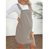 image:imageMakeMeChic Womens Maternity Overall Dress Houndstooth Sleeveless Pinafore Mini DressMulticolor