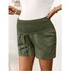 image:imageMakeMeChic Womens Maternity Ruched Drawstring Waist Wide Leg Shorts
