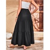 image:imageMakeMeChic Womens Maternity Ruffle Maxi Skirt  High Elastic Waisted Flowy Boho Flared Ruffle Summer Long Skirts Vacation OutfitsBlack