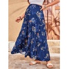 image:imageMakeMeChic Womens Maternity Ruffle Maxi Skirt  High Elastic Waisted Flowy Boho Flared Ruffle Summer Long Skirts Vacation OutfitsBlue