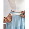 image:imageMakeMeChic Womens Maternity Ruffle Maxi Skirt  High Elastic Waisted Flowy Boho Flared Ruffle Summer Long Skirts Vacation OutfitsBlue Solid