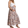 image:imageMakeMeChic Womens Maternity Ruffle Maxi Skirt  High Elastic Waisted Flowy Boho Flared Ruffle Summer Long Skirts Vacation OutfitsKhaki