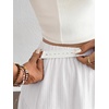 image:imageMakeMeChic Womens Maternity Ruffle Maxi Skirt  High Elastic Waisted Flowy Boho Flared Ruffle Summer Long Skirts Vacation OutfitsWhite