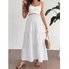 image:imageMakeMeChic Womens Maternity Ruffle Maxi Skirt  High Elastic Waisted Flowy Boho Flared Ruffle Summer Long Skirts Vacation OutfitsWhite