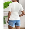 image:imageMakeMeChic Womens Maternity Shirts Crew Neck Short Sleeve Ruched Basic Tops Summer Maternity Clothes