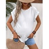 image:imageMakeMeChic Womens Maternity Shirts Round Neck Short Sleeve Maternity Tops Summer Pregnancy Clothes