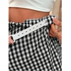 image:imageMakeMeChic Womens Maternity Shorts Plaid Elastic High Waist Summer Wide Leg ShortsBlack and White