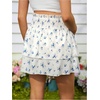 image:imageMakeMeChic Womens Maternity Skirt Floral High Waist Layered Ruffle Flowy Summer Short SkirtsWhite and Blue