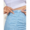 image:imageMakeMeChic Womens Maternity Skirt High Elastic Waisted Boho Skirts  Floral Print Over The Belly Stretchy Ruffle Pencil Summer Beach Cover Up Pregnancy ClothesBlue