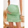 image:imageMakeMeChic Womens Maternity Skirt High Elastic Waisted Boho Skirts  Floral Print Over The Belly Stretchy Ruffle Pencil Summer Beach Cover Up Pregnancy ClothesGreen