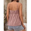 image:imageMakeMeChic Womens Maternity Summer Cami Top Lace Eyelet Embroidery V Neck Ruffle Pregnancy Tank TopsDusty Pink