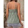 image:imageMakeMeChic Womens Maternity Summer Cami Top Lace Eyelet Embroidery V Neck Ruffle Pregnancy Tank TopsGreen