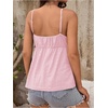image:imageMakeMeChic Womens Maternity Summer Cami Top Lace Eyelet Embroidery V Neck Ruffle Pregnancy Tank TopsPink
