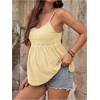 image:imageMakeMeChic Womens Maternity Summer Cami Top Lace Eyelet Embroidery V Neck Ruffle Pregnancy Tank TopsYellow