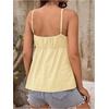 image:imageMakeMeChic Womens Maternity Summer Cami Top Lace Eyelet Embroidery V Neck Ruffle Pregnancy Tank TopsYellow