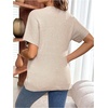 image:imageMakeMeChic Womens Maternity Summer Clothes V Neck Sweater Short Sleeve Button Pregnancy TopsApricot