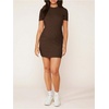 image:imageMakeMeChic Womens Maternity Summer Dress Short Sleeve Crew Neck Sundress Casual Work Short DressBrown
