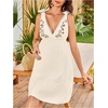 image:imageMakeMeChic Womens Maternity Summer Mini Dresses Floral Short Dresses  Vacation Boho Baby Shower Flowy Embroidery PregnancyBeige B