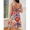 image:imageMakeMeChic Womens Maternity Summer Mini Dresses Floral Short Dresses  Vacation Boho Baby Shower Flowy Embroidery PregnancyBoho Print a