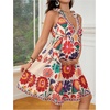 image:imageMakeMeChic Womens Maternity Summer Mini Dresses Floral Short Dresses  Vacation Boho Baby Shower Flowy Embroidery PregnancyBoho Print a