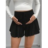 image:imageMakeMeChic Womens Maternity Summer Short Drawstring High Waist Flowy Pregnancy ShortsBlack