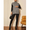 image:imageMakeMeChic Womens Maternity Sweater Vest Mock Neck Tie Side Sleeveless Pregnancy Knit Top Grey Large