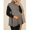image:imageMakeMeChic Womens Maternity Sweater Vest Mock Neck Tie Side Sleeveless Pregnancy Knit Top Grey Large