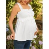 image:imageMakeMeChic Womens Maternity Tank Tops Backless Tie Front Ruffle Pregnancy Boho Peplum TopsWhite