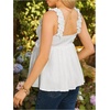 image:imageMakeMeChic Womens Maternity Tank Tops Backless Tie Front Ruffle Pregnancy Boho Peplum TopsWhite