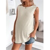 image:imageMakeMeChic Womens Maternity Tank Tops Bow Knot Crew Neck Sleeveless Summer Pregnancy TopKhaki