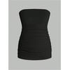 image:imageMakeMeChic Womens Maternity Tops 2 Pack Strapless Tube Tops Fall Outfits  Maternity Outfits Ruched Open Back Tops for Women Tube Tops for WomenBlack and White