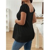 image:imageMakeMeChic Womens Maternity Tops Cute Pregnancy Shirt White Babydoll Tops  Maternity Shirts Square Neck Short Sleeves Cute Maternity Tops SummerBlack