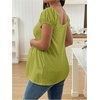 image:imageMakeMeChic Womens Maternity Tops Cute Pregnancy Shirt White Babydoll Tops  Maternity Shirts Square Neck Short Sleeves Cute Maternity Tops SummerGreen Solid