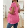 image:imageMakeMeChic Womens Maternity Tops Cute Pregnancy Shirt White Babydoll Tops  Maternity Shirts Square Neck Short Sleeves Cute Maternity Tops SummerPink Plain