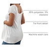 image:imageMakeMeChic Womens Maternity Tops Cute Pregnancy Shirt White Babydoll Tops  Maternity Shirts Square Neck Short Sleeves Cute Maternity Tops SummerWhite