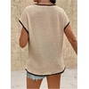 image:imageMakeMeChic Womens Maternity Work Knit Tops Nursing Short Sleeve Tees  Summer Pregnancy T Shirt Textured Crew NeckKhaki