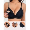 image:imageMakeMeChic Womens Nursing Bras for Breastfeeding Lace Maternity Lingerie  Breastfeeding Lace Nursing Bralette Bodily Nursing Bra Brasier De Lactancia MaternaBlack Solid
