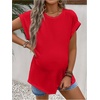 image:imageWomens Maternity Shirts Crew Neck Short Sleeve Maternity Tops