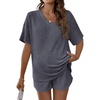 image:imageMakeMeChic Womens Maternity 2 Piece Sets Summer Rib Knit Top and Short  Mama ClothesLoungeShort Sleeve Tee ShirtPregnancy PajamasBump Friendly OutfitsGrey a