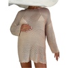 image:imageMakeMeChic Womens Maternity Crochet Beach Cover Ups Boho Swimsuit Coverup Mini DressApricot