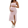 image:imageMakeMeChic Womens Maternity Dress Summer Sleeveless Vacation Flowy Sundress Baby Shower DressPink