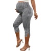 image:imageMakeMeChic Womens Maternity Plaid Capris Pants High Waist Workout Leggings  Checkered Knee Length Lace Hem Going Out Workout Pregnancy ClothesBlack and White