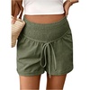 image:imageMakeMeChic Womens Maternity Ruched Drawstring Waist Wide Leg Shorts