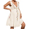 image:imageMakeMeChic Womens Maternity Summer Mini Dresses Floral Short Dresses  Vacation Boho Baby Shower Flowy Embroidery PregnancyApricot