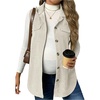 image:imageMakeMeChic Womens Maternity Vest Jacket Corduroy Sleeveless Button Down Jackets BlazerApricot
